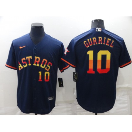 Men's Houston Astros #10 Yuli Gurriel 2022 Navy Cool Base Stitched Jersey