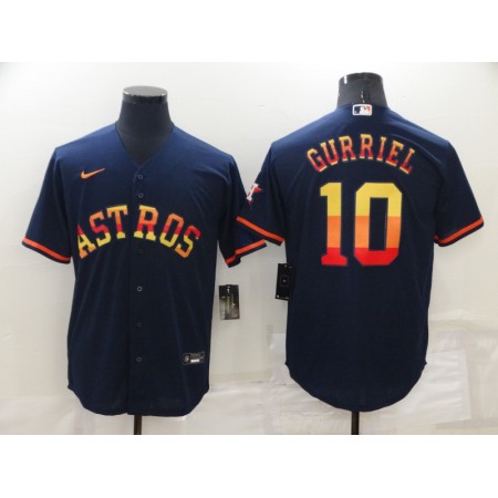 Men's Houston Astros #10 Yuli Gurriel 2022 Navy Cool Base Stitched Jersey