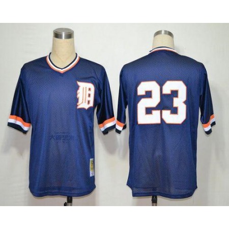 Mitchell and Ness Tigers #23 Kirk Gibson Blue Throwback Stitched MLB Jersey