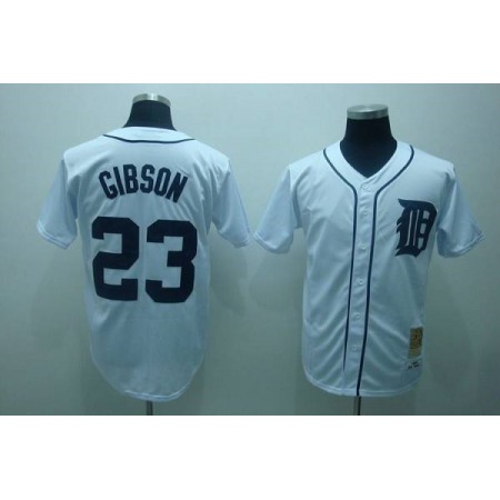 Mitchell and Ness Tigers #23 Kirk Gibson Stitched White Throwback MLB Jersey