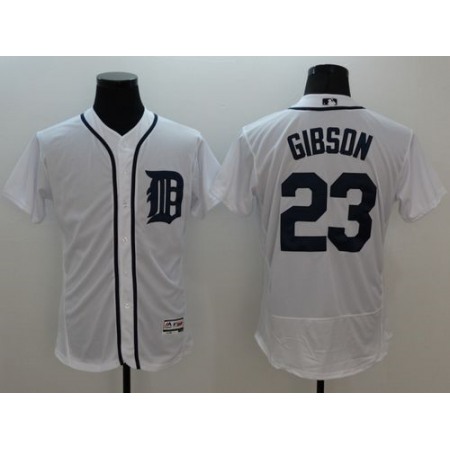 Tigers #23 Kirk Gibson White Flexbase Authentic Collection Stitched MLB Jersey