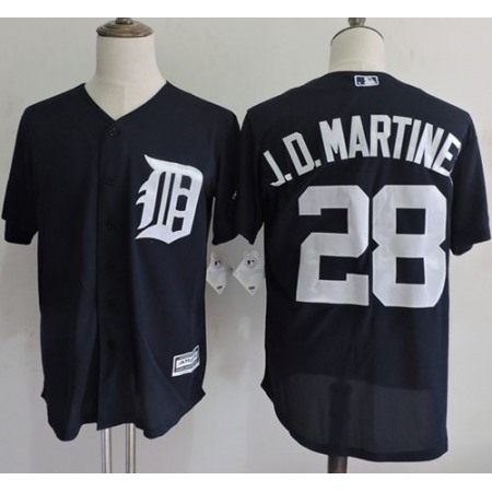 Tigers #28 J. D. Martinez Navy Blue Flexbase Authentic Collection Stitched MLB Jersey
