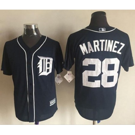 Tigers #28 J. D. Martinez Navy Blue New Cool Base Stitched MLB Jersey