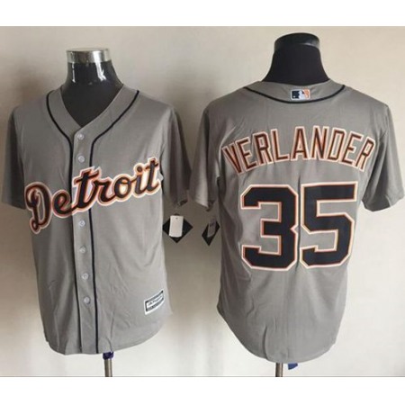 Tigers #35 Justin Verlander Grey New Cool Base Stitched MLB Jersey