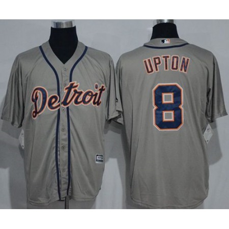 Tigers #8 Justin Upton Grey New Cool Base Stitched MLB Jersey