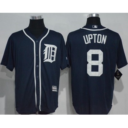 Tigers #8 Justin Upton Navy Blue New Cool Base Stitched MLB Jersey