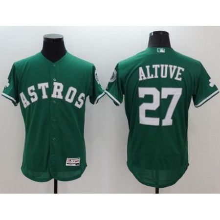 Astros #27 Jose Altuve Green Celtic Flexbase Authentic Collection Stitched MLB Jersey