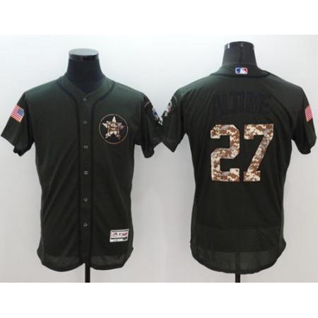 Astros #27 Jose Altuve Green Flexbase Authentic Collection Salute to Service Stitched MLB Jersey