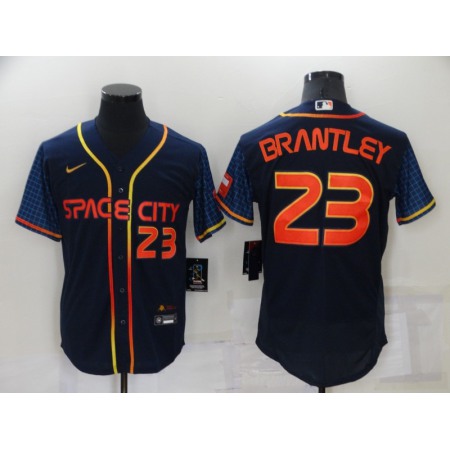 Men's Houston Astros #23 Michael Brantley 2022 Navy City Connect Flex Base Stitched Baseball Jersey