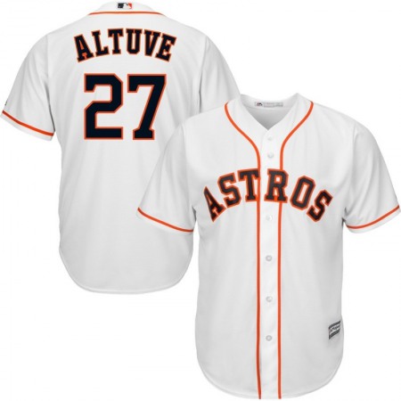 Men's Houston Astros #27 Jose Altuve White Cool Base Stitched MLB Jersey