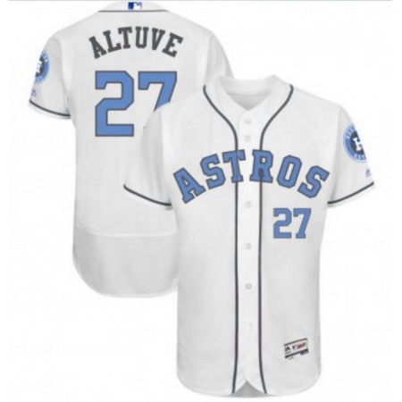 Men's Houston Astros #27 Jose Altuve White Flex Base Stitched Jersey