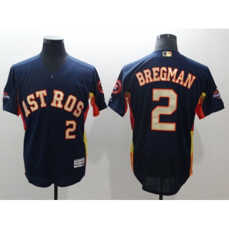 Men's Houston Astros #2 Alex Bregman Navy 2018 Gold Program Flexbase Stitched MLB Jersey