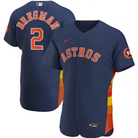 Men's Houston Astros #2 Alex Bregman Navy Flex Base Stitched Jersey