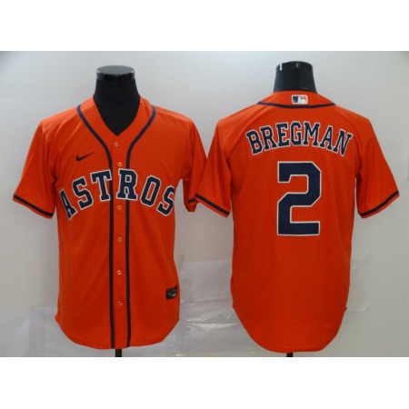 Men's Houston Astros #2 Alex Bregman Orange Cool Base Stitched MLB Jersey