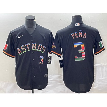 Men's Houston Astros #3 Jeremy Pena Black Mexico Cool Base Stitched Baseball Jersey