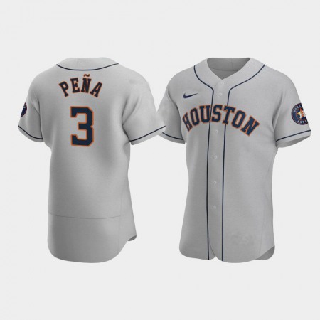 Men's Houston Astros #3 Jeremy Pena Gray Flex Base Stitched Jersey