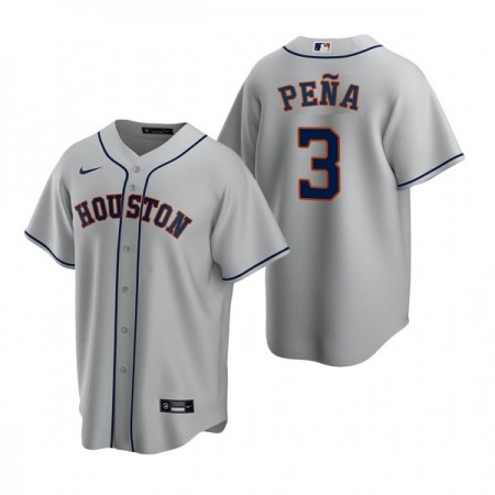 Men's Houston Astros #3 Jeremy Pena Grey Cool Base Stitched Jersey