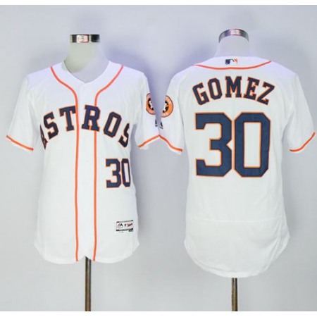 Astros #30 Carlos Gomez White Flexbase Authentic Collection Stitched MLB Jersey