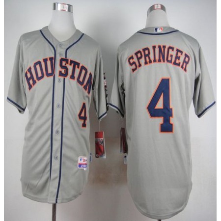 Astros #4 George Springer Grey Cool Base Stitched MLB Jersey