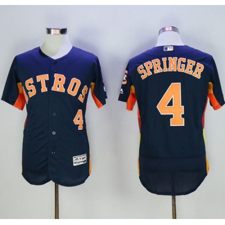 Astros #4 George Springer Navy Blue Flexbase Authentic Collection Stitched MLB Jersey