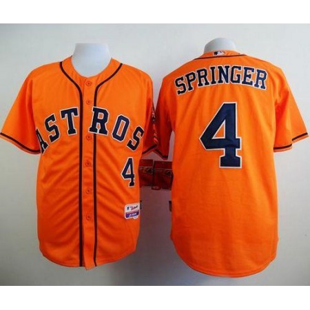 Astros #4 George Springer Orange Cool Base Stitched MLB Jersey
