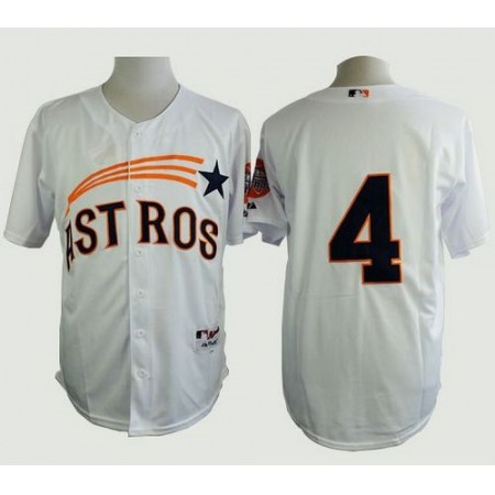 Astros #4 George Springer White 1965 Turn Back The Clock Stitched MLB Jersey