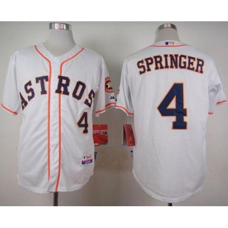 Astros #4 George Springer White Cool Base Stitched MLB Jersey
