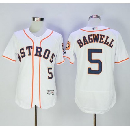 Astros #5 Jeff Bagwell White Flexbase Authentic Collection Stitched MLB Jersey