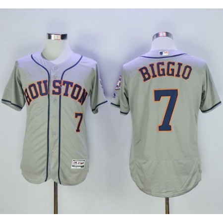 Astros #7 Craig Biggio Grey Flexbase Authentic Collection Stitched MLB Jersey