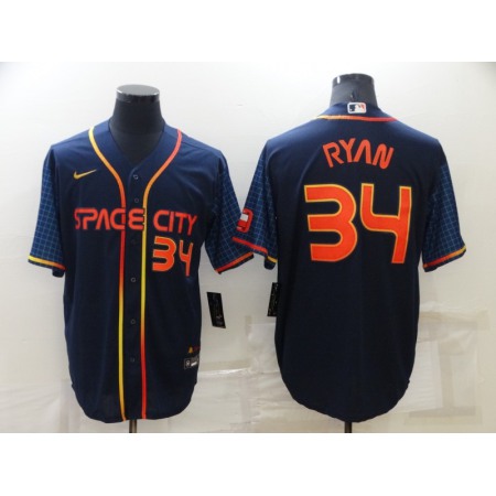 Men's Houston Astros #34 Nolan Ryan 2022 Navy City Connect Cool Base Stitched Jersey