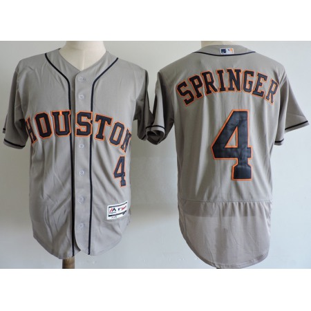 Men's Houston Astros #4 George Springer Gray Elite Stitched MLB Jersey