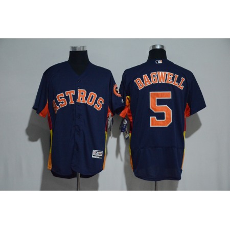 Men's Houston Astros #5 Jeff Bagwell Majestic Alternate Navy Flex Base Authentic Collection Stitched MLB Jersey