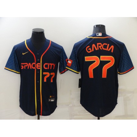 Men's Houston Astros #77 Luis Garcia 2022 Navy City Connect Cool Base Stitched Jersey