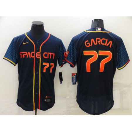 Men's Houston Astros #77 Luis Garcia 2022 Navy City Connect Flex Base Stitched Baseball Jersey
