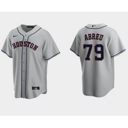 Men's Houston Astros #79 Jose Abreu Grey Cool Base Stitched Jersey