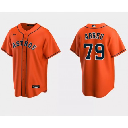 Men's Houston Astros #79 Jose Abreu Orange Cool Base Stitched Jersey