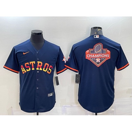 Men's Houston Astros Navy 2022 World Series Champions Team Big Logo Cool Base Stitched Jersey