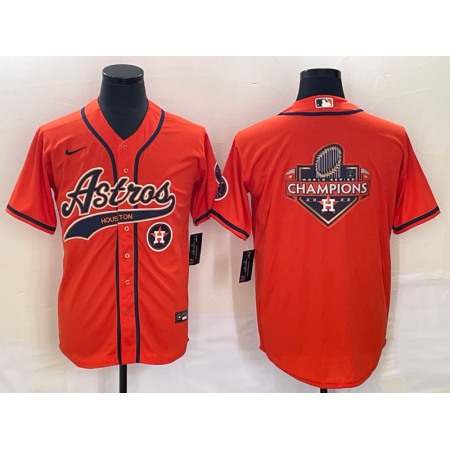 Men's Houston Astros Orange Team Big Logo With Patch Cool Base Stitched Baseball Jersey