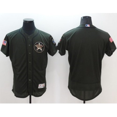 Astros Blank Green Flexbase Authentic Collection Salute to Service Stitched MLB Jersey