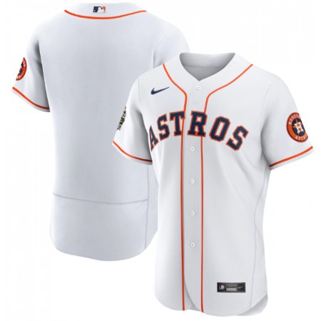 Men's Houston Astros Blank White 2022 World Series Flex Base Stitched Baseball Jersey