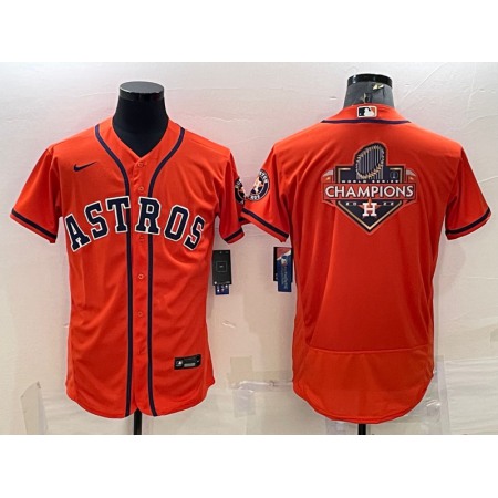 Men's Houston Astros Orange 2022 World Series Champions Team Big Logo Flex Base Stitched Jersey