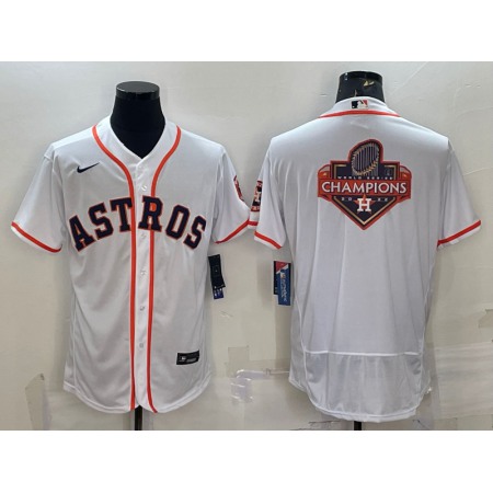 Men's Houston Astros White 2022 World Series Champions Team Big Logo Flex Base Stitched Jersey