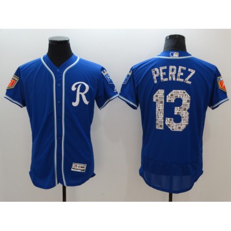 Men's Kansas City Royals #13 Salvador Perez Royal 2018 Spring Training Flexbase Stitched MLB Jersey