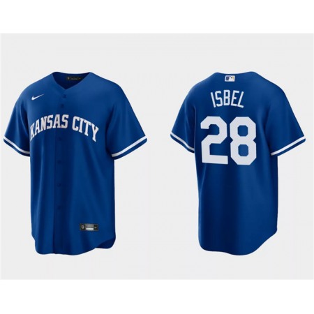 Men's Kansas City Royals #28 Kyle isbel Royal Cool Base Stitched Baseball Jersey