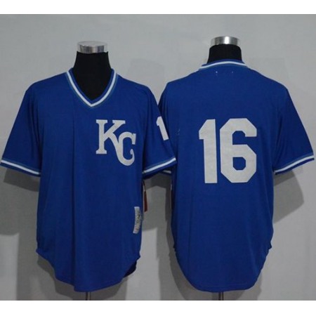 Mitchell And Ness 1989 Royals #16 Bo Jackson Blue Throwback Stitched MLB Jersey