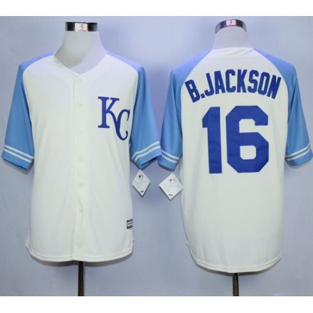 Royals #16 Bo Jackson Cream Exclusive Vintage Stitched MLB Jersey