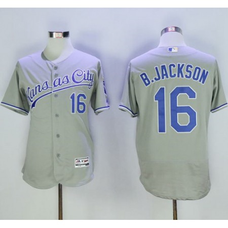 Royals #16 Bo Jackson Grey Flexbase Authentic Collection Stitched MLB Jersey