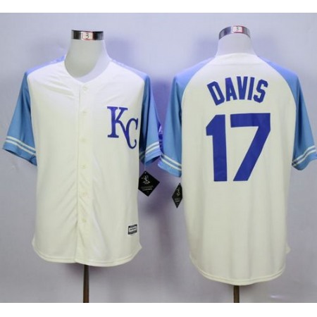 Royals #17 Wade Davis Cream Exclusive Vintage Stitched MLB Jersey