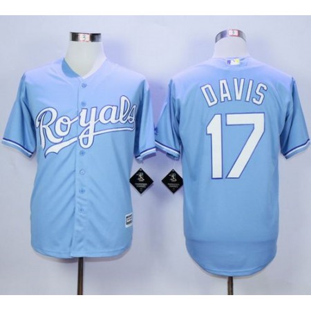 Royals #17 Wade Davis Light Blue Alternate 1 New Cool Base Stitched MLB Jersey