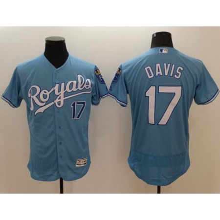 Royals #17 Wade Davis Light Blue Flexbase Authentic Collection Stitched MLB Jersey